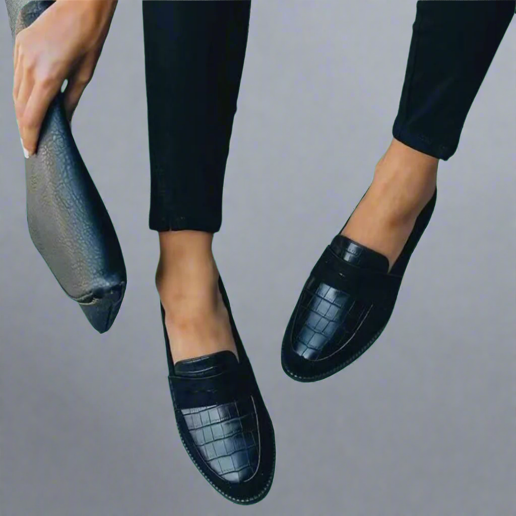 Kristine | Loafers med krokodilleeffekt