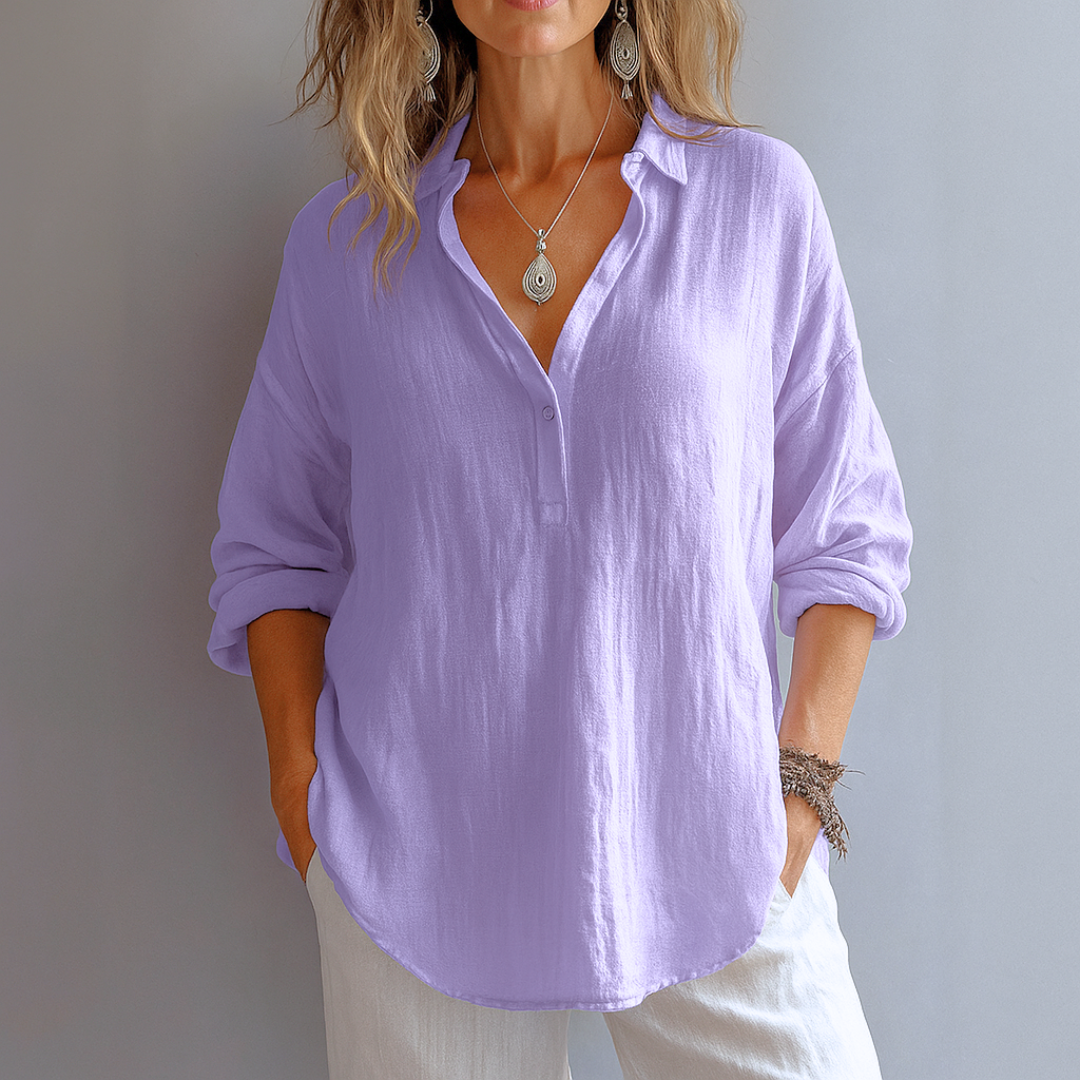 Emilie | Relaxed Linen Button-Up Shirt