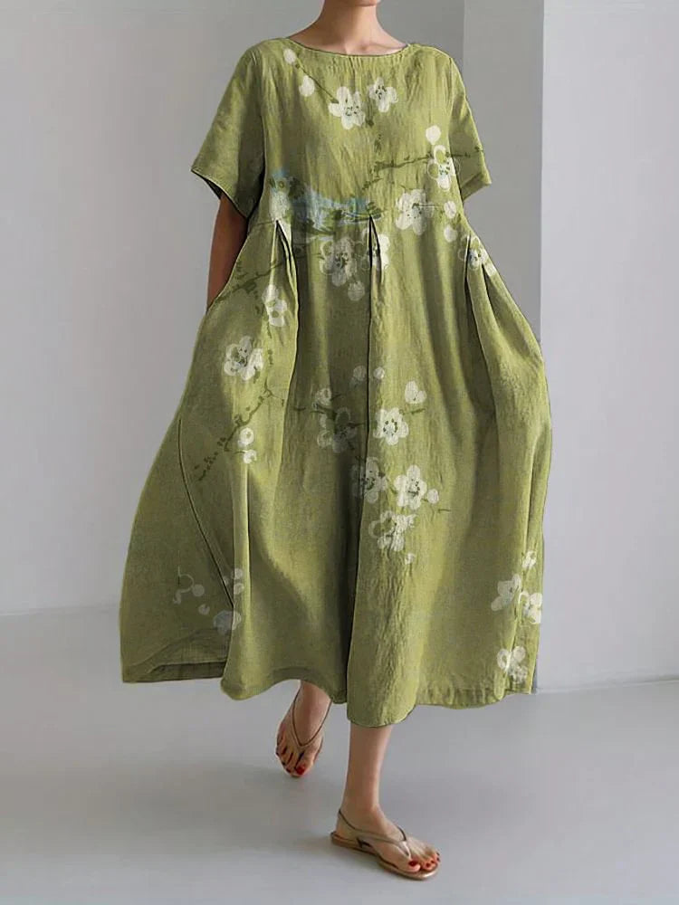Hana | Blomsterprintet Hørkjole