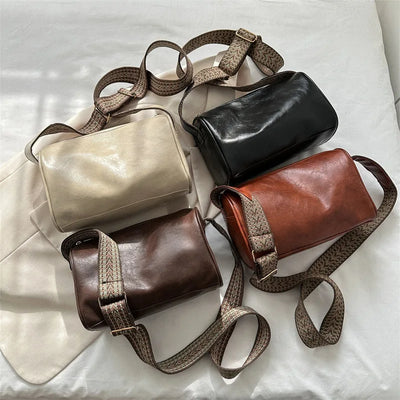 Elsa | Læder Crossbody-taske med vævet rem