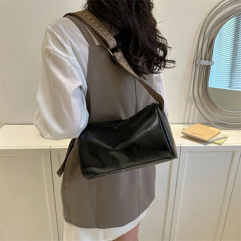 Elsa | Læder Crossbody-taske med vævet rem