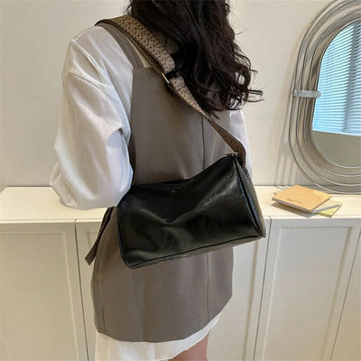 Elsa | Læder Crossbody-taske med vævet rem