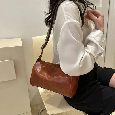 Elsa | Læder Crossbody-taske med vævet rem