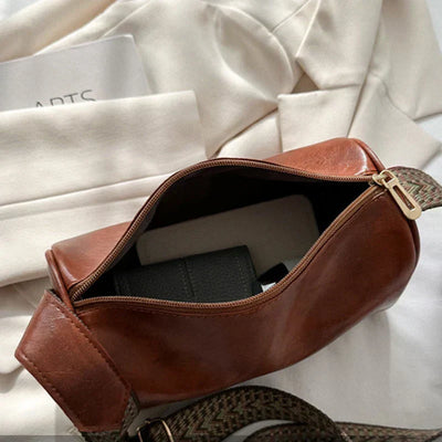 Elsa | Læder Crossbody-taske med vævet rem