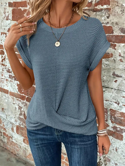 Sofia | Waffle Knit Button-Up Shirt