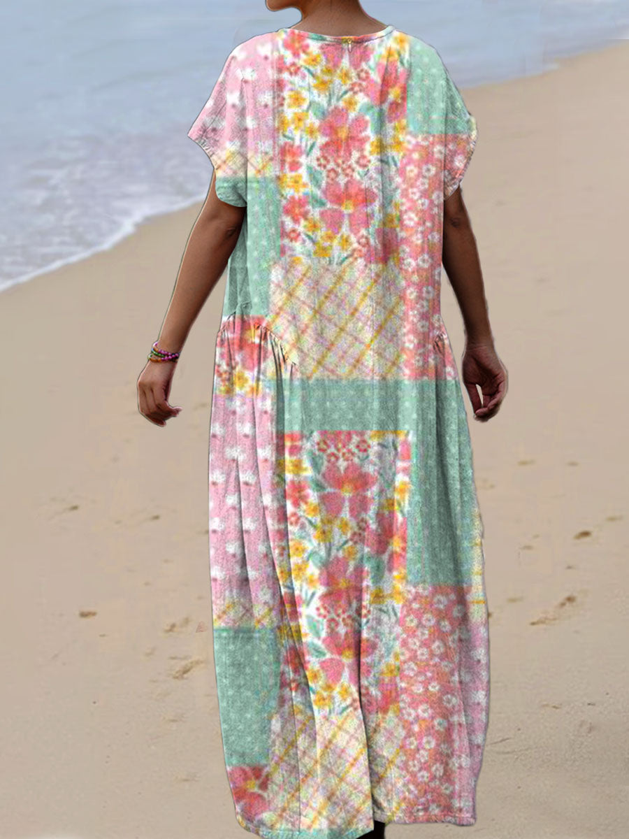 Lena | Patchwork Floral Dress