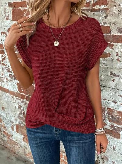 Sofia | Waffle Knit Button-Up Shirt