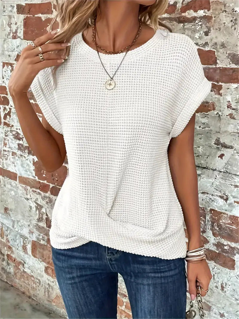 Sofia | Waffle Knit Button-Up Shirt