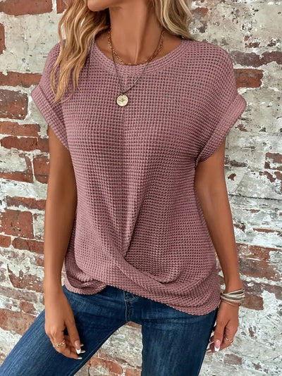 Sofia | Waffle Knit Button-Up Shirt
