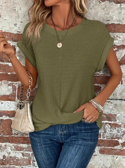 Sofia | Waffle Knit Button-Up Shirt