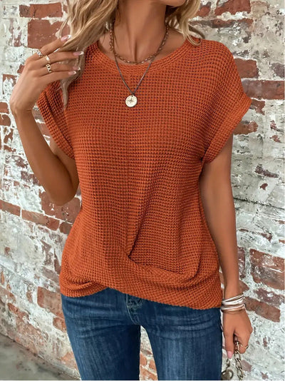 Sofia | Waffle Knit Button-Up Shirt